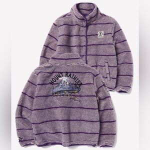 Dr. Seuss x Parks Project Rainier Embroidered Fleece Jacket M NWT Purple Striped